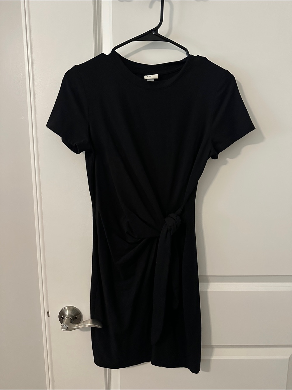 a new day Black Knot-Tie Mini Dress